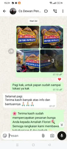 Testimonial Papan Bunga Pernikahan boyolali